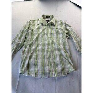James Tattersall Mens‎ Long Sleeve Plaid Button Down Shirt Small 14.5-15 Green